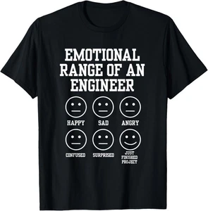 Lustiges Fan-T-Shirt Emotionale Reichweite eines Ingenieurs Ingenieurgesichter - Bild 1 von 1