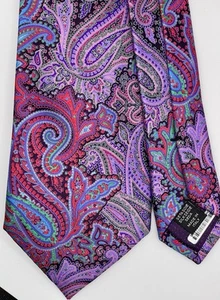 Ermenegildo Zegna QUINDICI Men's Purple Paisley Tie #125 - Picture 1 of 8