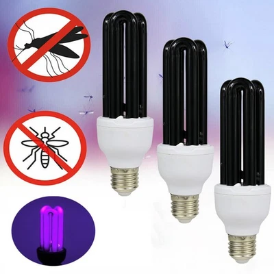 3Pcs 40W 110V Blacklight Low Energy CFL UV Light Screw Ultraviolet Lamp 365NM - Image 1 of 4