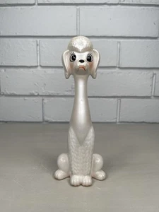 De Colección Cuello Largo Blanco Francés Caniche Perro Cerámica Estatuilla Pestañas Kitsch Japón - Imagen 1 de 10