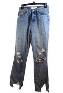 Flying Monkey Damen Gr. 26 Distressed Ultra High Rise Straight Blue Jeans - Bild 1 von 6
