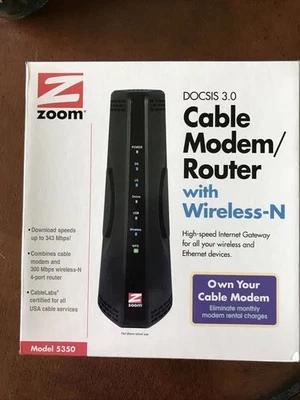 Router inalámbrico con cable/módem ZOOM DOCSIS 3.0 modelo 5350 Foto 1 de 4