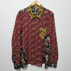 Top de retazos con botones florales transparentes Cato para mujer talla 22/24 boho floral trabajo artístico - Imagen 1 de 11