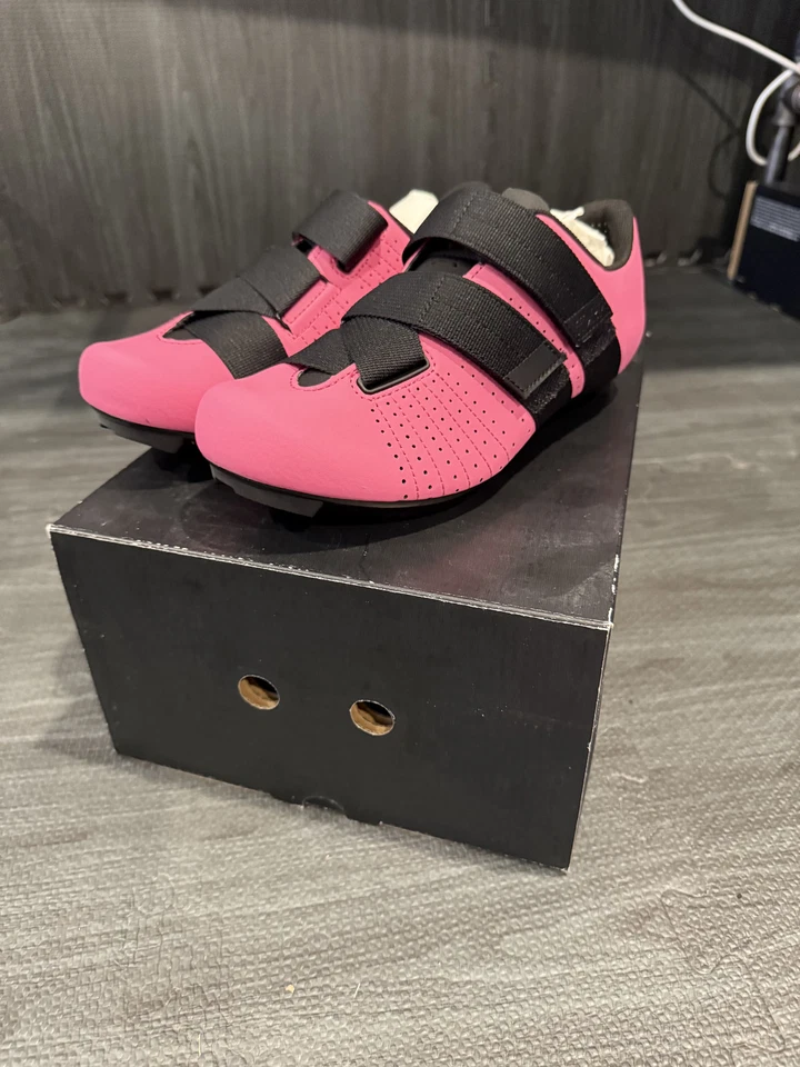 Fizik Tempo Powerstrap R5 Zapatos de Ciclismo de Carretera, Rosa/Negro EU 39.5 US 7 Foto 1 de 3