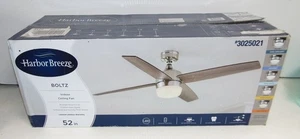 Harbor Breeze Boltz 52-in Brushed Nickel Indoor Ceiling Fan LED Light & Remote - Picture 1 of 3