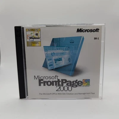 Microsoft Office FrontPage 2000 Full Version Product Key 2CDs Set Untested USED - Image 1 of 4