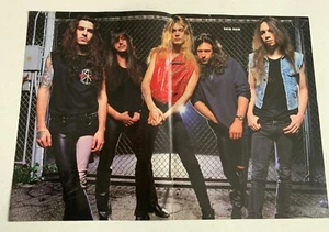 SKID ROW & SLAUGHTER Double Sided Magazine Poster Hard Rock 1980's RARE - Bild 1 von 2