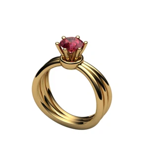 14k Gold ring w Lab created Ruby gemstone OFFER! - Picture 1 of 3