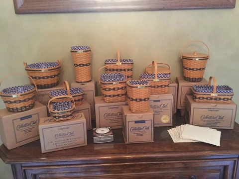 LONGABERGER  COMPLETE JW MINIATURE BASKET COLLECTION & EXTRAS WITH BOXES/REDUCED Cover
