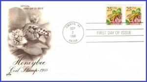 USA3 #2281 Pl #1 U/A ARTCRAFT FDC PNC2 Honeybee - Bild 1 von 1