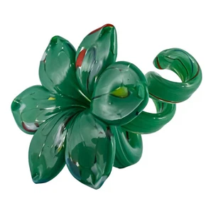 Murano Glass Candle Holder Green Multi Hand Made Millefiori 8cm Venice - Picture 1 of 5