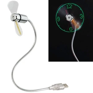 USB-Ventilator LED Uhr Mini Abkühlung Lüfter Tisch-Ventilator für PC Notebook - Bild 1 von 4