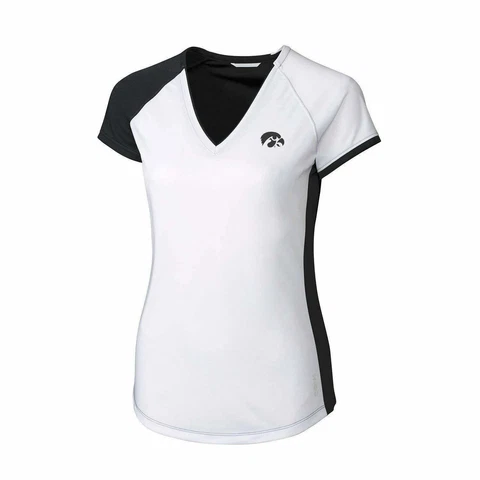 NCAA Iowa Hawkeyes Womens Short Sleeve Presley V-Neck Tee, Smalll Cover