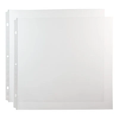 OKUNA OUTPOST 50-Pack 12x12 Scrapbook Refill Pages, Protective Sleeves, Page Protectors for