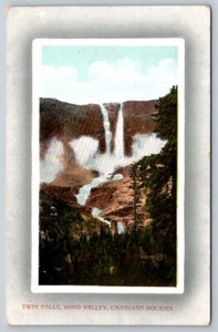 Twin Falls, Yoho Valley, Canadian Rockies BC Canada, Antique Postcard #1 - Picture 1 of 2