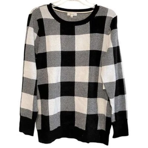 Olive & Vine Jacquard Buffalo Checkered Sweater (555) LARGE - Picture 1 of 4