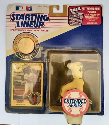 Darryl Strawberry New York Mets 1991 Starting Lineup Figure Kenner Vintage New - Image 1 of 4