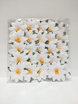 25 flores de pascua, flores de pascua de papel morera blanca, #SAA-241 Foto 1 de 3