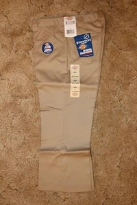 DICKIES Girl's Junior Khaki School Uniform Capri Sz 5 Boot Cut 30" x 21.5" - Picture 1 of 10