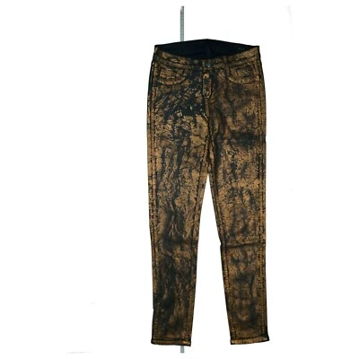 BLEULAB Jeans Trousers Super Stretch Leggings W28 2in1 Sides Darkblue Bronze New - Image 1 of 4