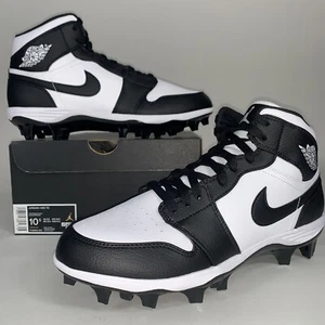Air Jordan 1 Alpha Menace Panda Football Cleats FJ6805-100 Size 10.5 IN HAND - Picture 1 of 10
