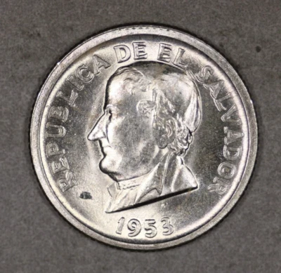 25 centavos de plata El Salvador 1953 sin circular Foto 1 de 2