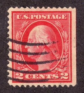 US # 406 (1912) 2c - Used; Grade: VF/XF - Washington - Picture 1 of 2