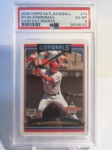 Tarjeta de béisbol Topps 2006 National Baseball Card Day #T3 Ryan Zimmerman novato grado RC PSA 6 - Imagen 1 de 2