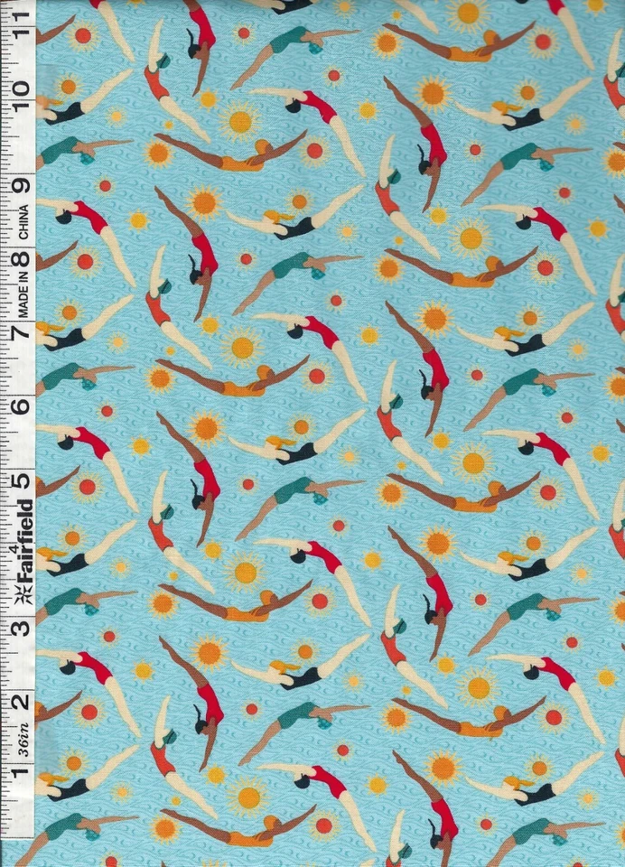 Surfs Up Beach Swimmers by Henry Glass Co  bty - Imagem 1 de 1