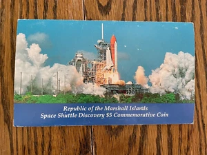 Space Shuttle Discovery $5 Commemorative Coin 1988 Marshall Islands with Folder - Picture 1 of 3