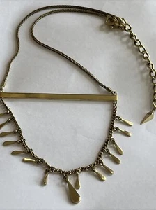 Sass and Bide Gold tone Necklace Vintage Signed Cross Bar complete lovely - Picture 1 of 5