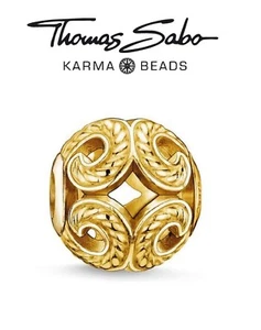 Genuine THOMAS SABO KARMA 925 sterling silver GOLD WAVE charm bead RRP £55 - Picture 1 of 10