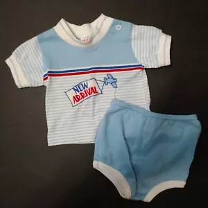 Vintage Healthtex Baby 2 Piece Outfit Shirt Diaper Cover 6 Months - Picture 1 of 7
