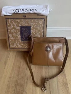 BRIGHTON London Groove Sadie Crossbody Purse Camel Brown Leather Shoulder Bag - Picture 1 of 23