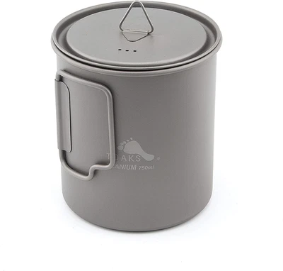 Olla de camping de titanio 750 ml - Utensilios de cocina ligeros y duraderos para aventuras al aire libre Foto 1 de 4