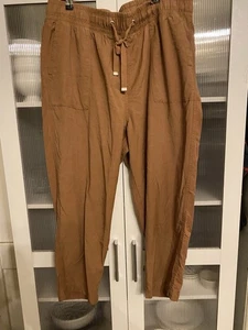 Target Woman Pants Womens Size 20 Tan Jogger Drawstring Casual Coastal - Picture 1 of 3