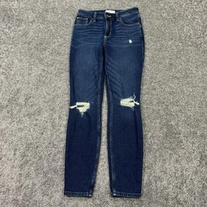 Abercrombie & Fitch Jeans Womens 25/0R Blue The Skinny High Rise Dark Wash Denim - Picture 1 of 8