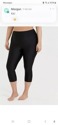 2 pares de leggings capri de tiro alto Torrid SWIM suaves elásticos negros profundos 00  Foto 1 de 4