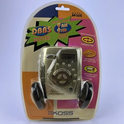 NUEVO/SELLADO Reproductor de Cassette Digital AM/FM Vintage KOSS PP147S con Auriculares Foto 1 de 4