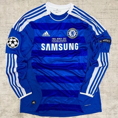 Camiseta de fútbol retro azul local manga larga final de la Champions League Chelsea FC 2012 Foto 1 de 4