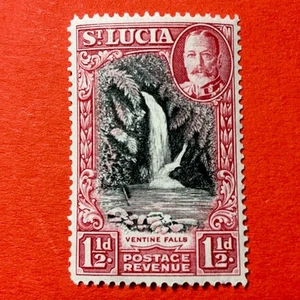 St. Lucia Stamp, 1936 K George V 1½d Black & Scarlet. SG# 115. MNH - Picture 1 of 4