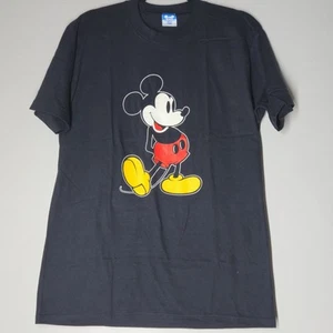 Camiseta De Colección Disney Mickey Mouse Negra Gráfica Puntada Única Talla Grande - Imagen 1 de 5