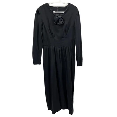 Vestido Vaina De Colección Laura Ashley Para Mujer Negro Lana Detalle Lazo Lana L/S Talla 14 Foto 1 de 4