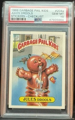1986 GARBAGE PAIL KIDS SERIES 5 #204A JULES DROOLS PSA 10 GEM MINT - Image 1 of 2
