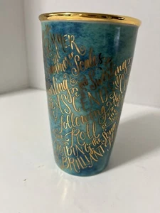 2016 Starbucks Meerjungfrau Becher 12 Unzen Keramik Sirene Lied doppelwandig Goldrand - Bild 1 von 6