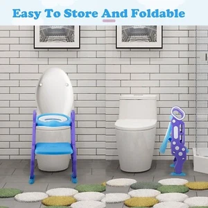 Kids Potty Training Toilet Seat with Step Stool Ladder for Baby Toddler Children - Picture 1 of 9