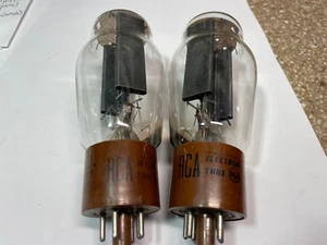 Pair 5R4GY RCA Tubes Smooth Plates,  Hanging Filament,  Good Matched Pair,  #A1 - Picture 1 of 10