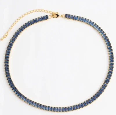 Collana Stile Tennis e CRISTALLI Swarovski - BLU ZAFFIRO - Immagine 1 di 4