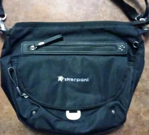 Sherpani-Vibe-Black Multi Pocket Crossbody Organizer Shoulder Bag Purse 12x10x4 - Picture 1 of 8
