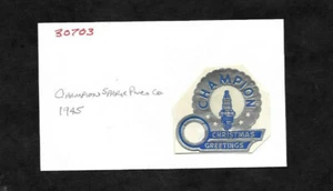 1945 Campione Candele Auguri di Natale Foil Etichetta...Archivio Angell MFG - Foto 1 di 2